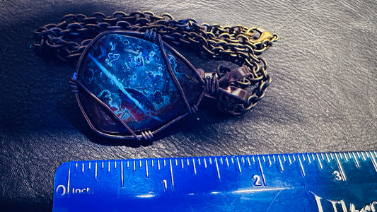 Shield-drop Shaped Wire Wrapped Jasper