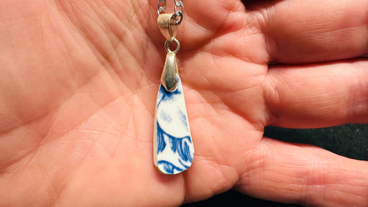 Old Blue Antique Glass Necklace