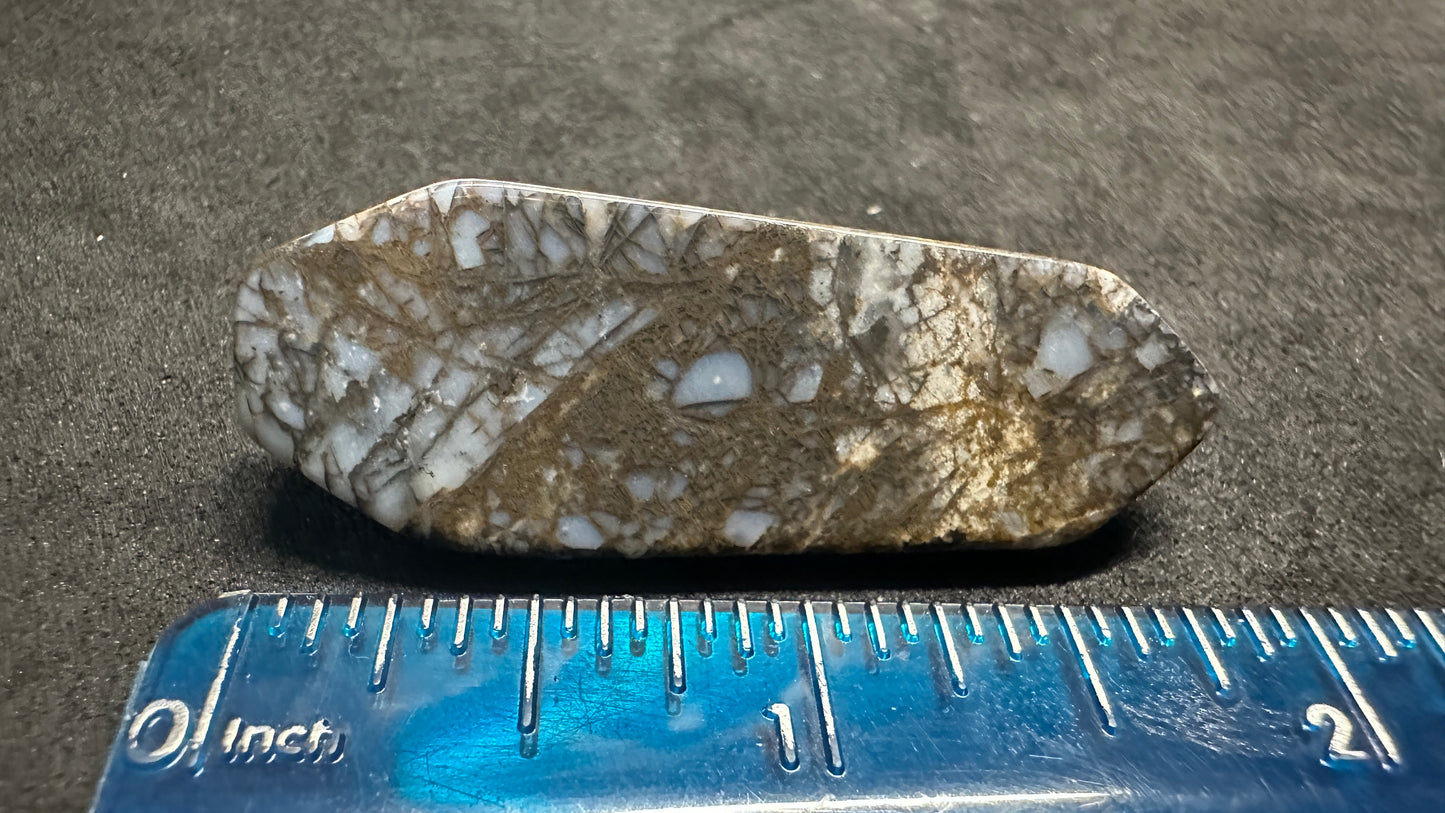Blue Breccia Agate Cab