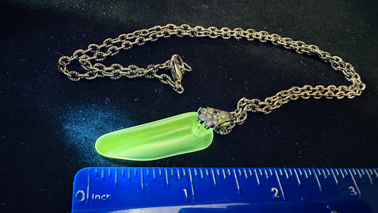 Uranium Glass Flower Clasp Necklace