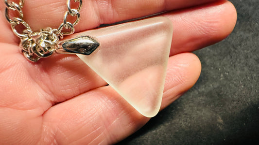 Green Glass Triangle Necklace