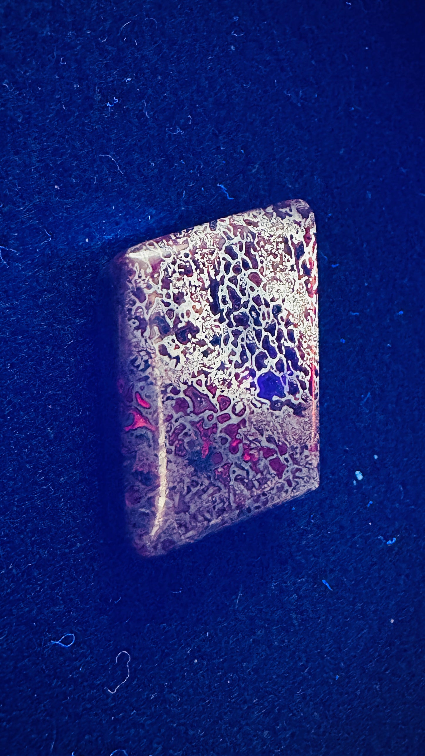 Gem Dinosaur Bone Cab – Double-Sided, High-Contrast Red & Metallic Matrix