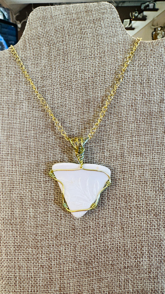 Glow Baby Glow, Antique Uranium Glass Necklace