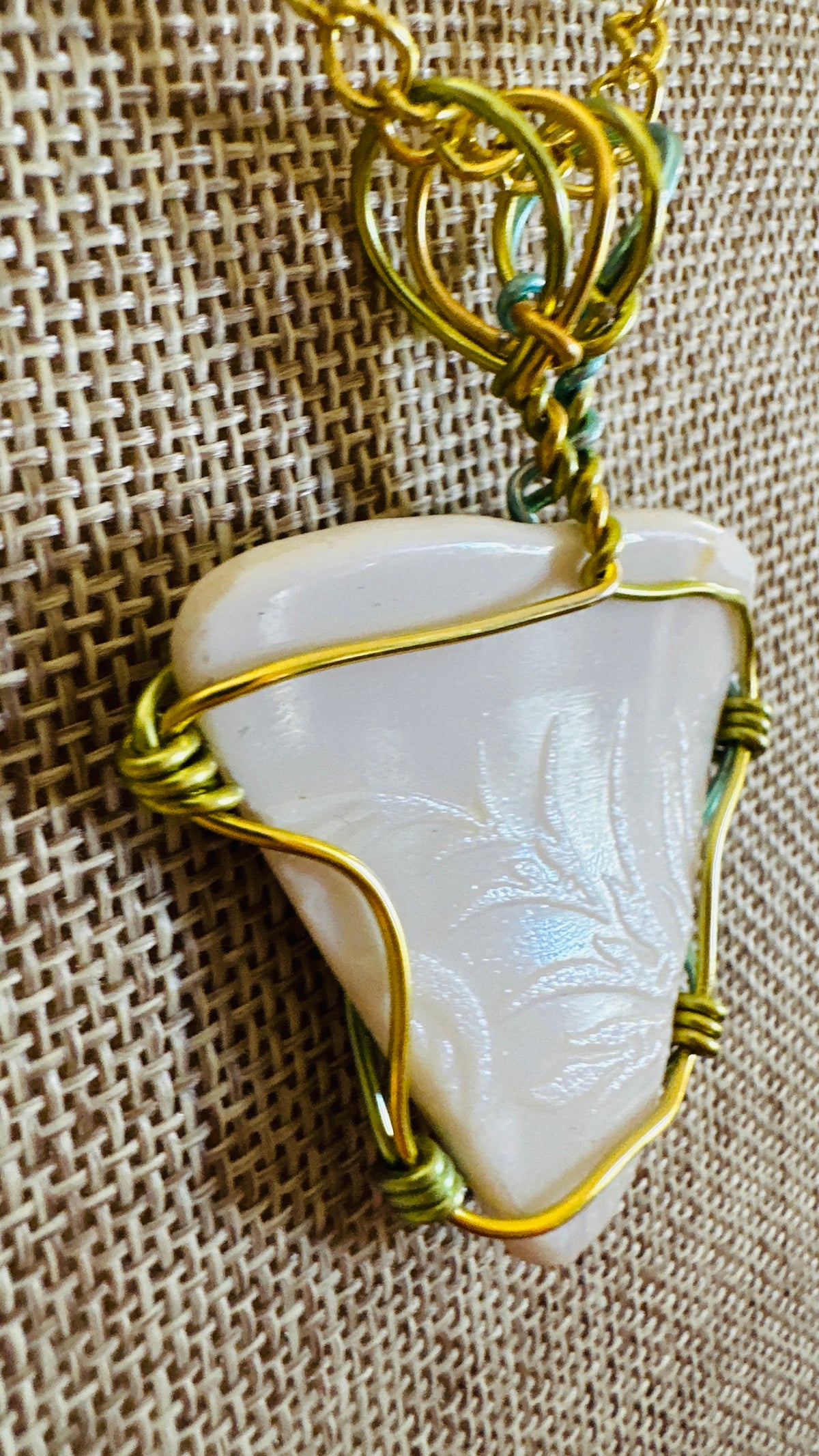 Glow Baby Glow, Antique Uranium Glass Necklace
