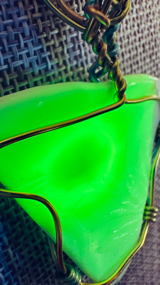Glow Baby Glow, Antique Uranium Glass Necklace